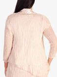 chesca Crush Pleat Satin Chiffon Bolero Jacket, Rose Champagne