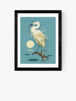 EAST END PRINTS Dieter Braun 'Little Egret' Framed Print, Black Frame