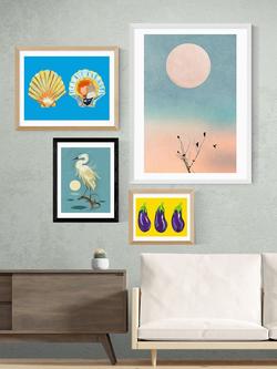 EAST END PRINTS Dieter Braun 'Little Egret' Framed Print - view 2, Black Frame