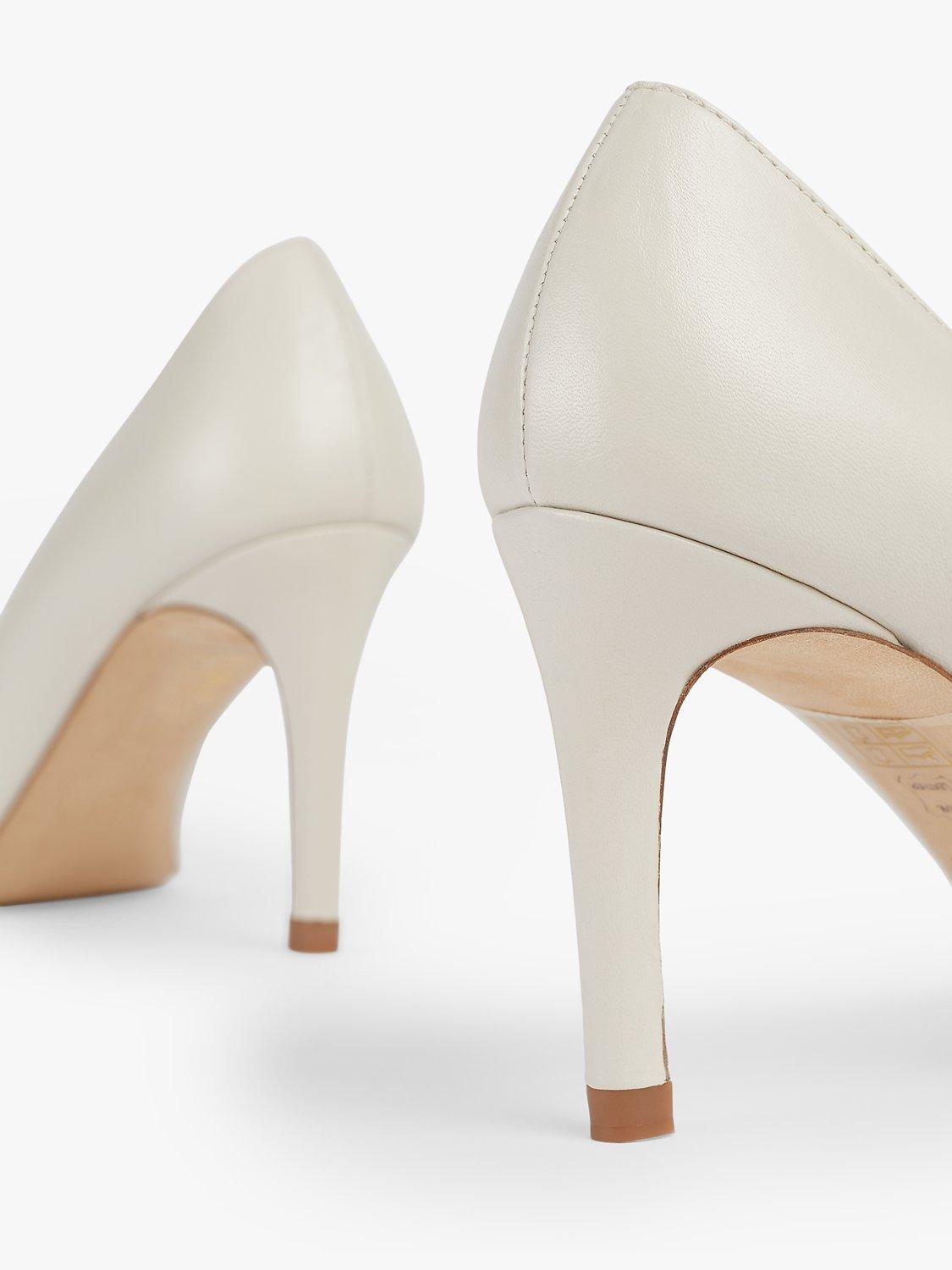 L.K.Bennett Floret Leather Court Shoes, Ecru, 2