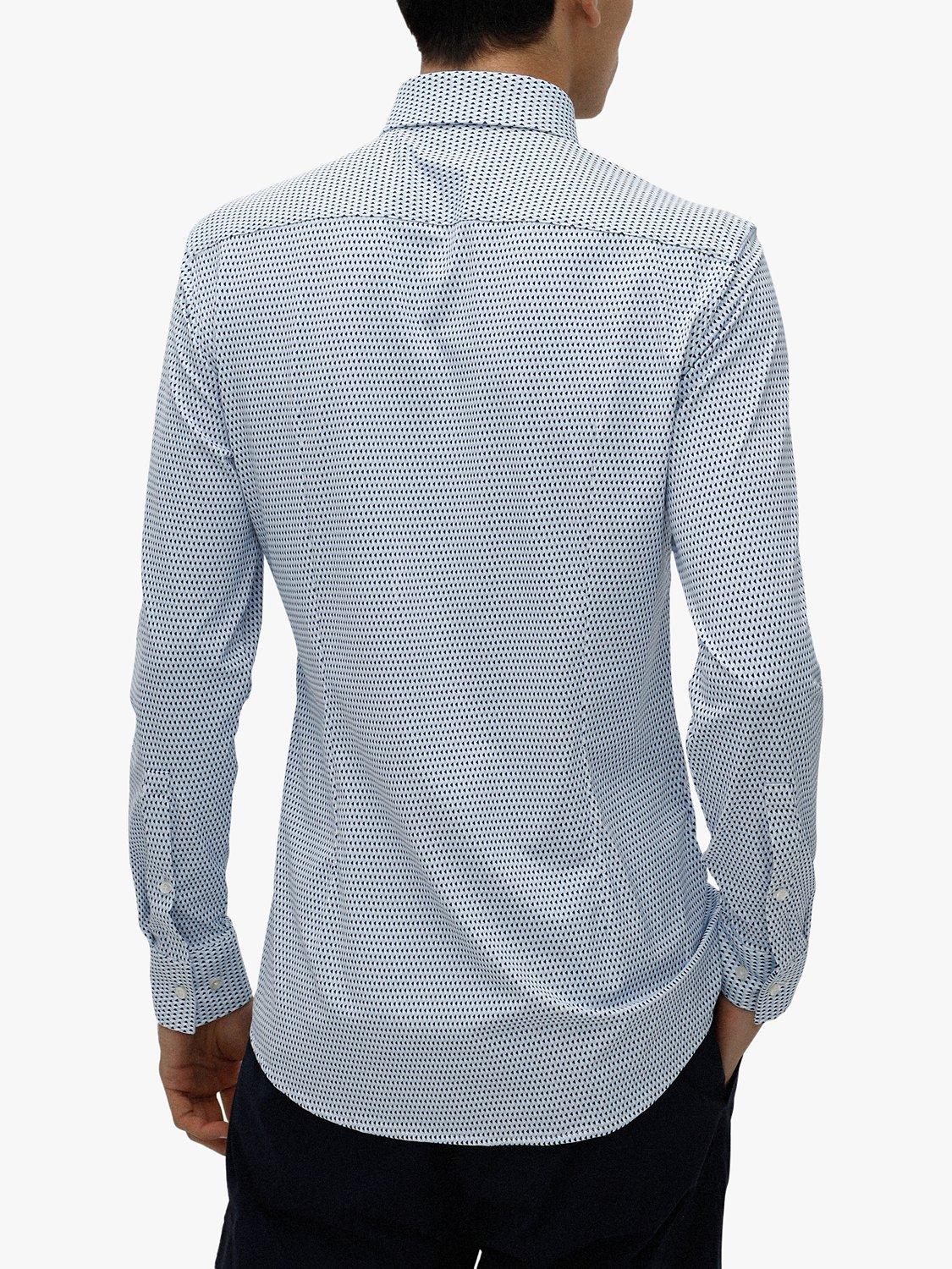 Product image 2 of 4, which shows HUGO Kenno Slim Fit Geo Cotton Shirt, Light/Pastel Blue, 17.5