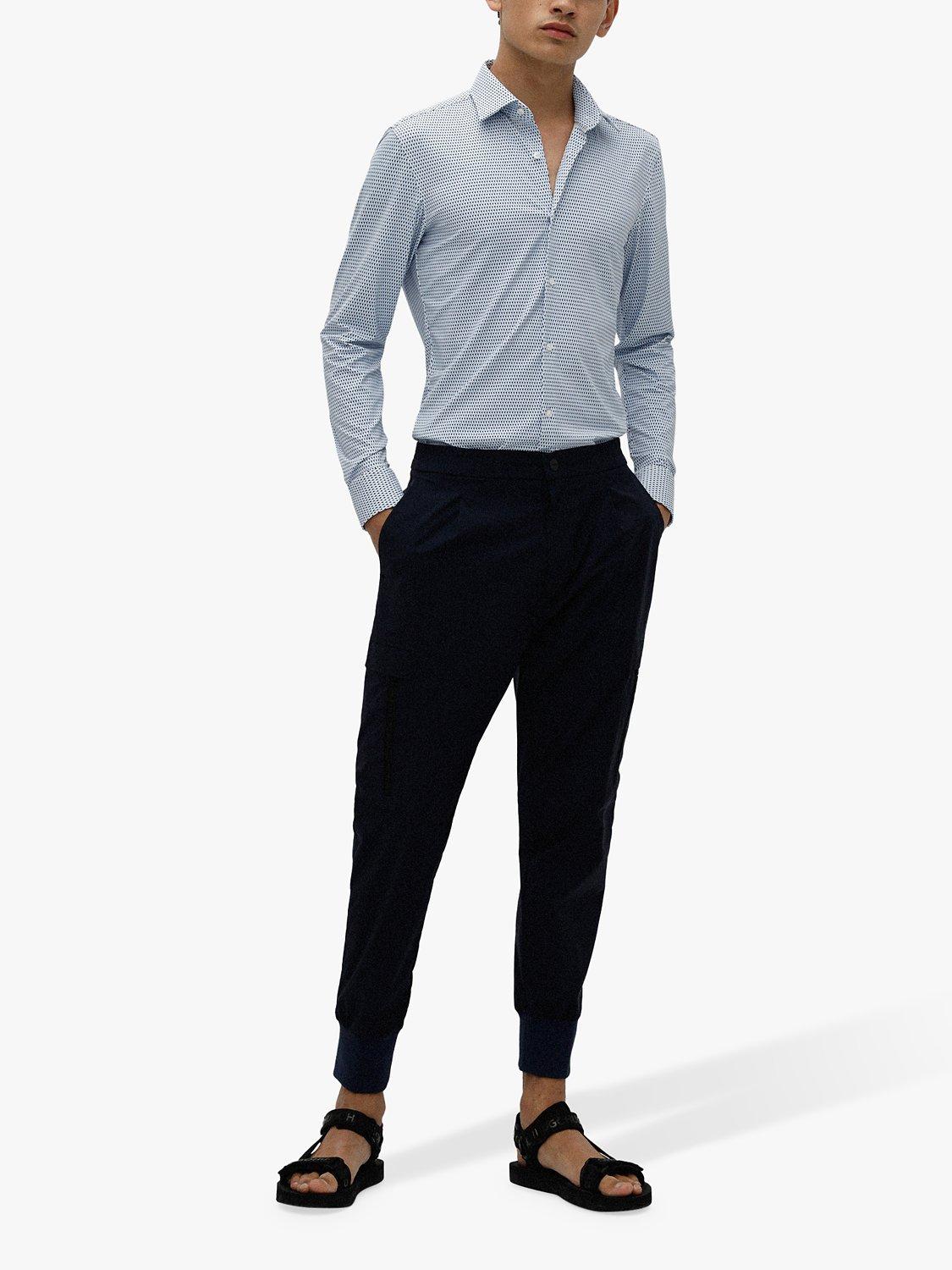 Product image 3 of 4, which shows HUGO Kenno Slim Fit Geo Cotton Shirt, Light/Pastel Blue, 17.5