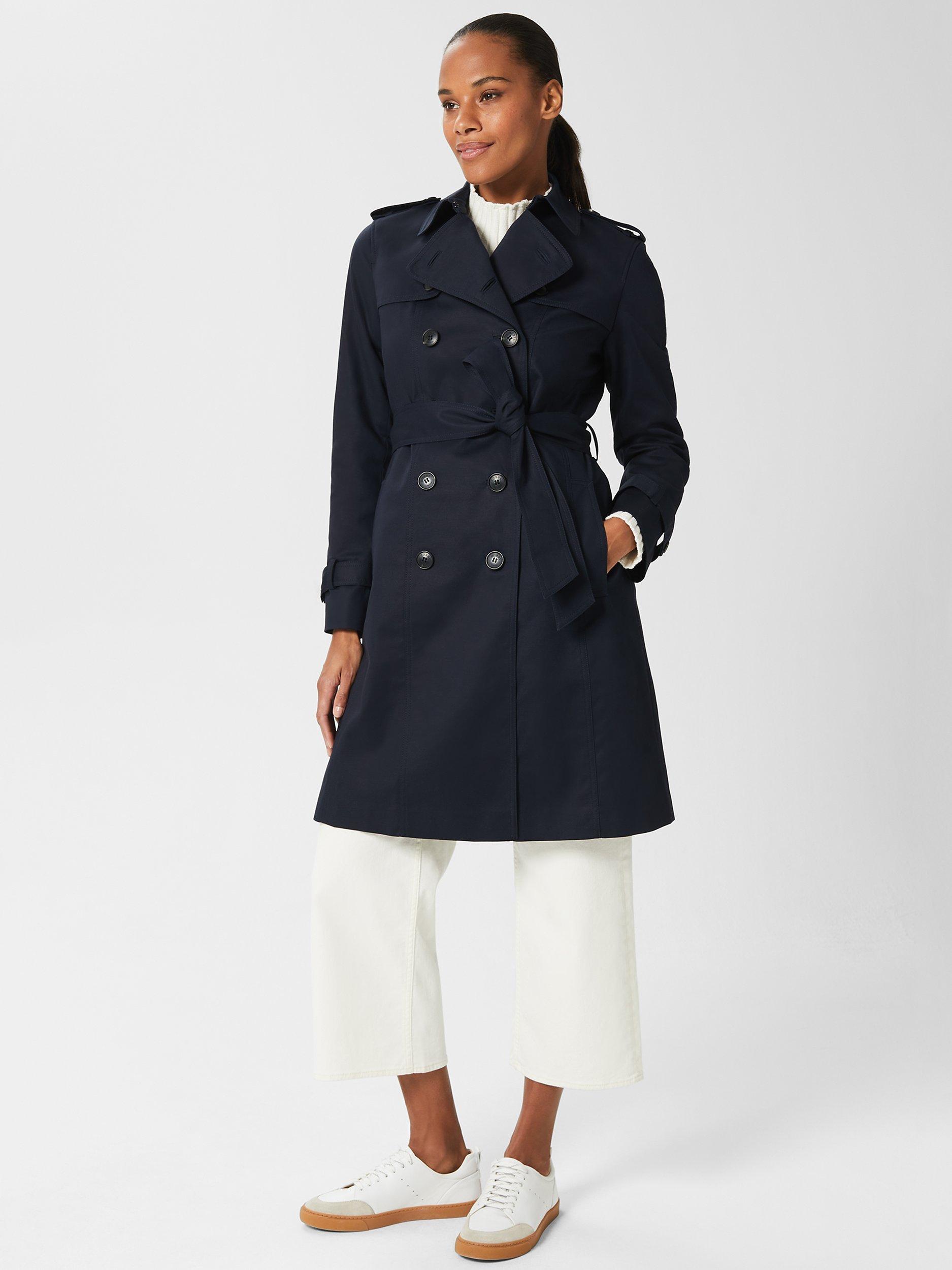 Hobbs Petite Saskia Trench Coat Navy