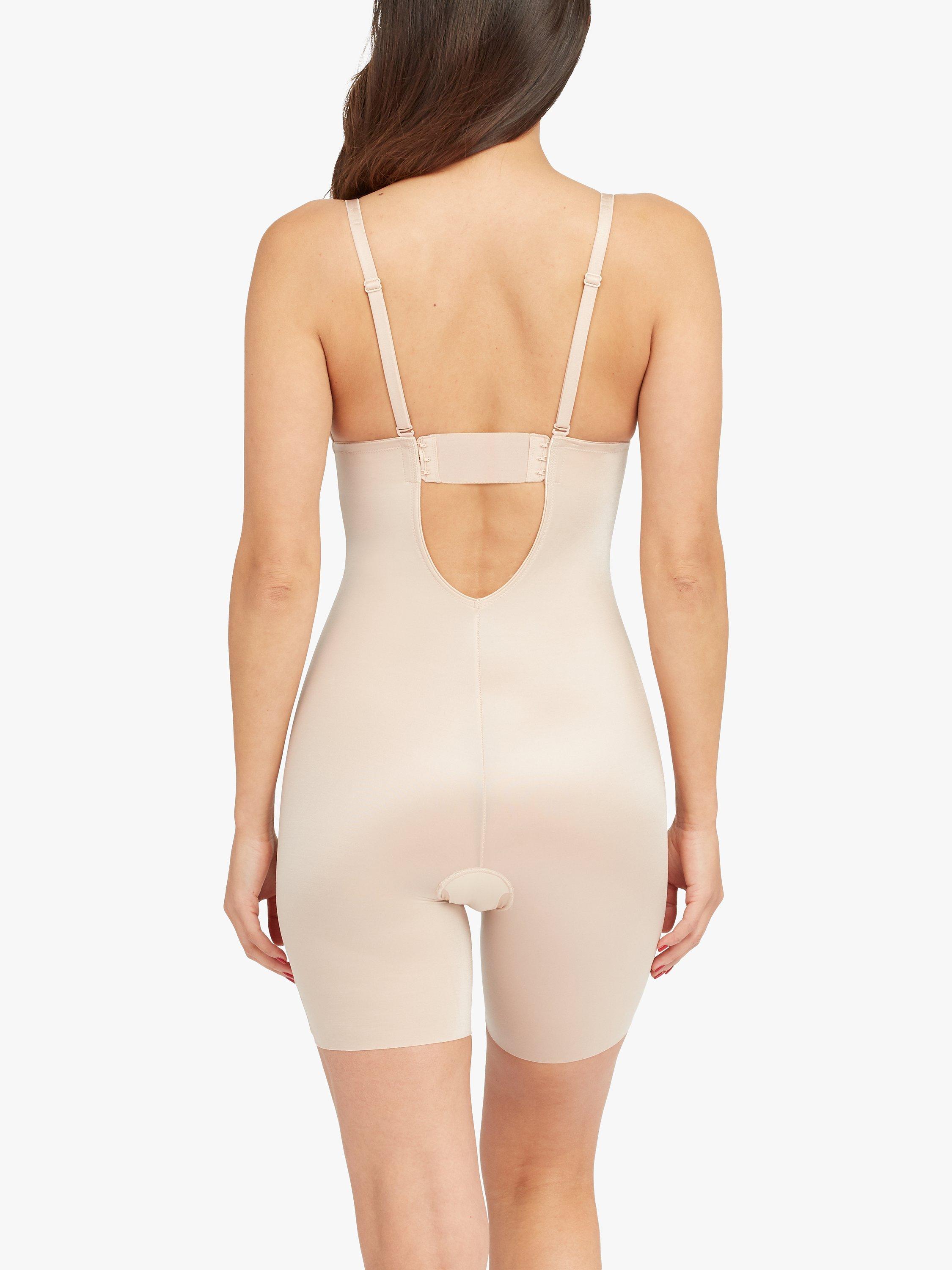 Spanx Medium Control Suit Your Fancy Plunge Low Back Mid Thigh Bodysuit