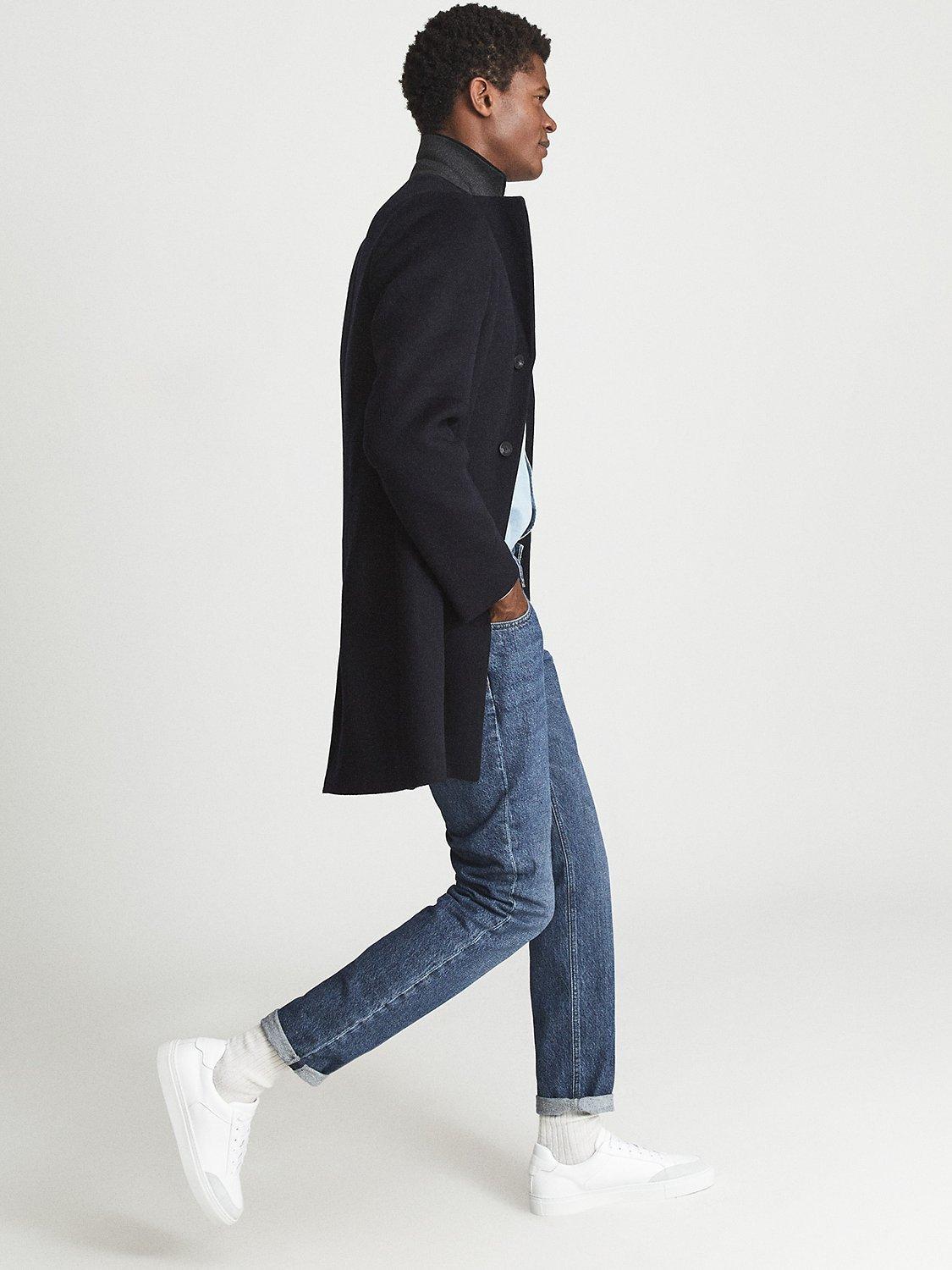 Product image 5 of 5, which shows Reiss Ashley Leather Low Top Trainers, White, 9