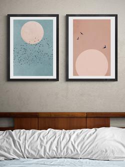 EAST END PRINTS Kubistika 'Fly' Framed Print, Set of 2 - view 2, White Frame