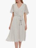 Gina Bacconi Freema Chiffon Spot Dress, Ivory/Multi