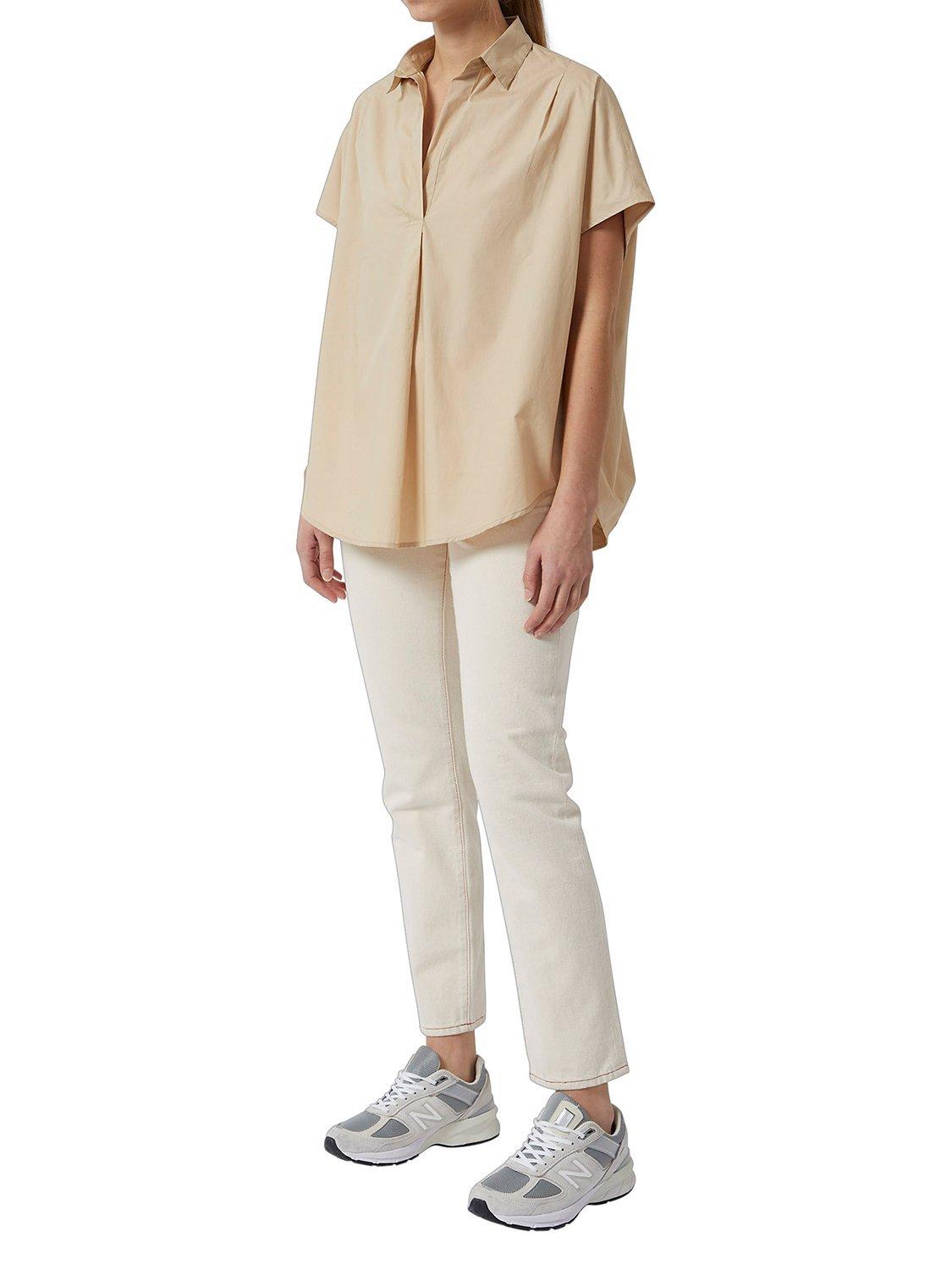 French Connection Poplin Cotton Shirt, Sabbia