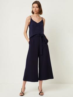 French Connection Whisper Belted Cropped Trousers - view 2, Utility Blue