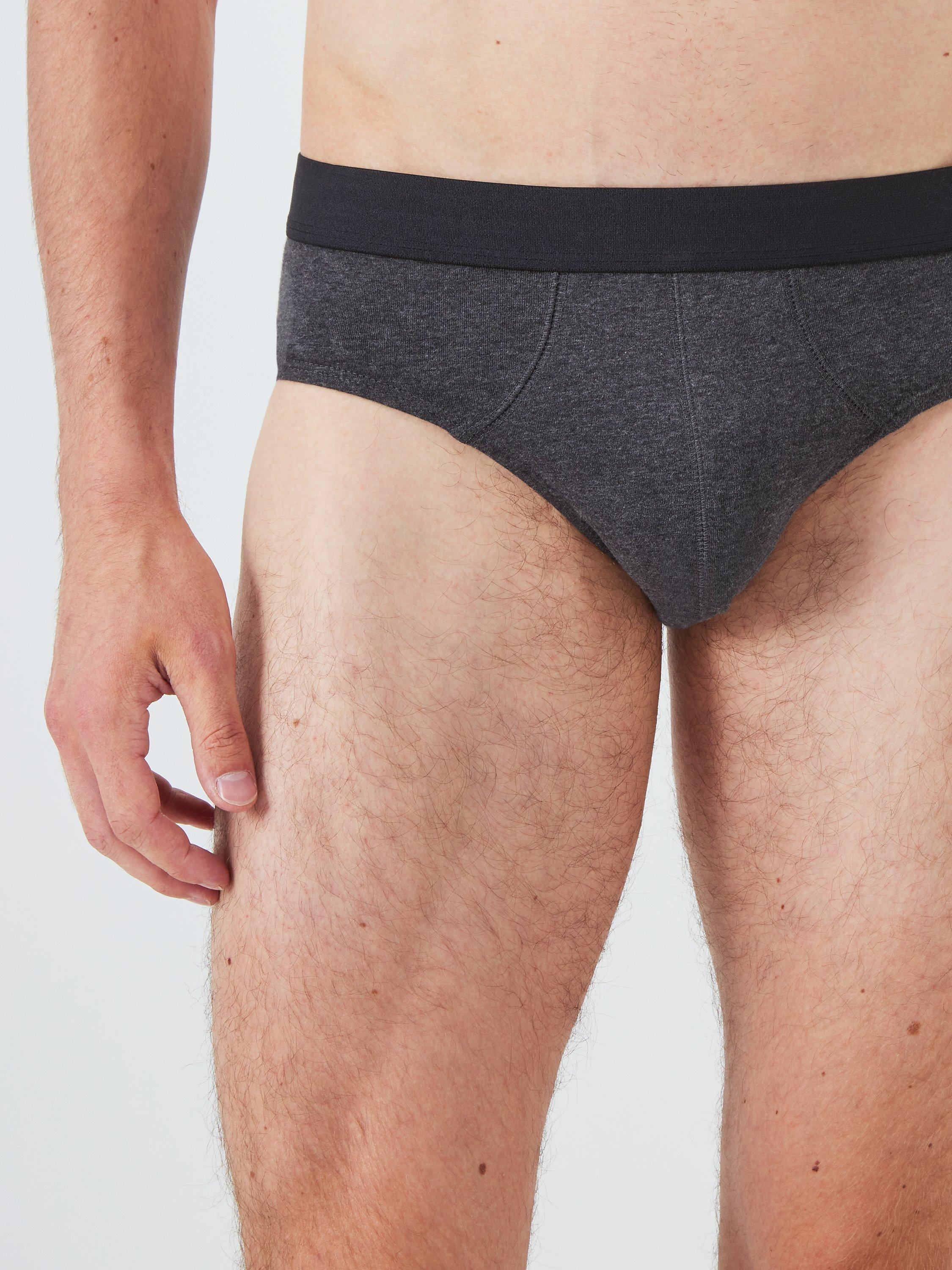 Product image 3 of 4, which shows John Lewis ANYDAY Stretch Cotton Briefs, Pack of 5, Blue, S