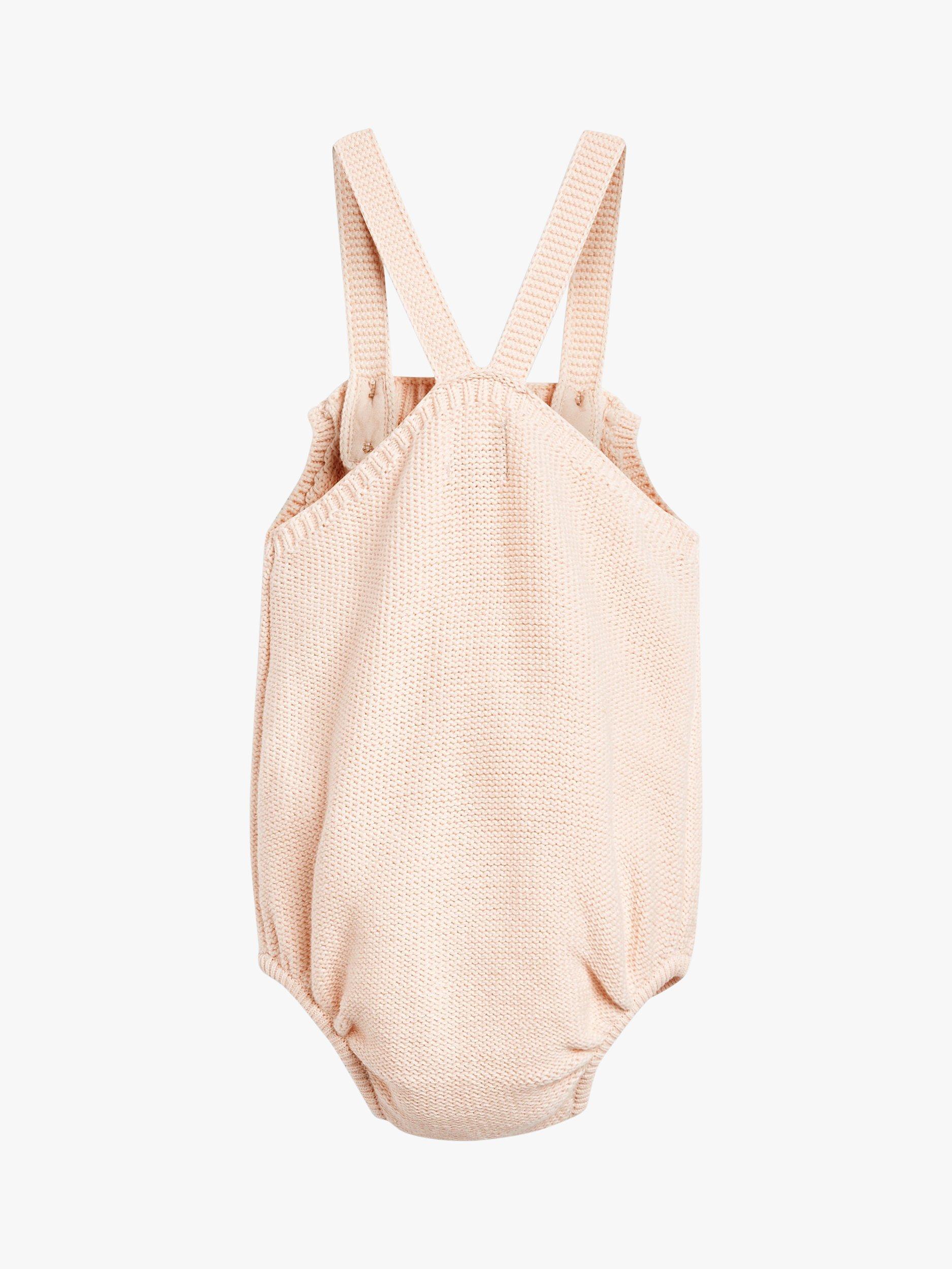 Product image 2 of 5, which shows The Little Tailor Baby Knitted Romper, Pink, 0-3 months