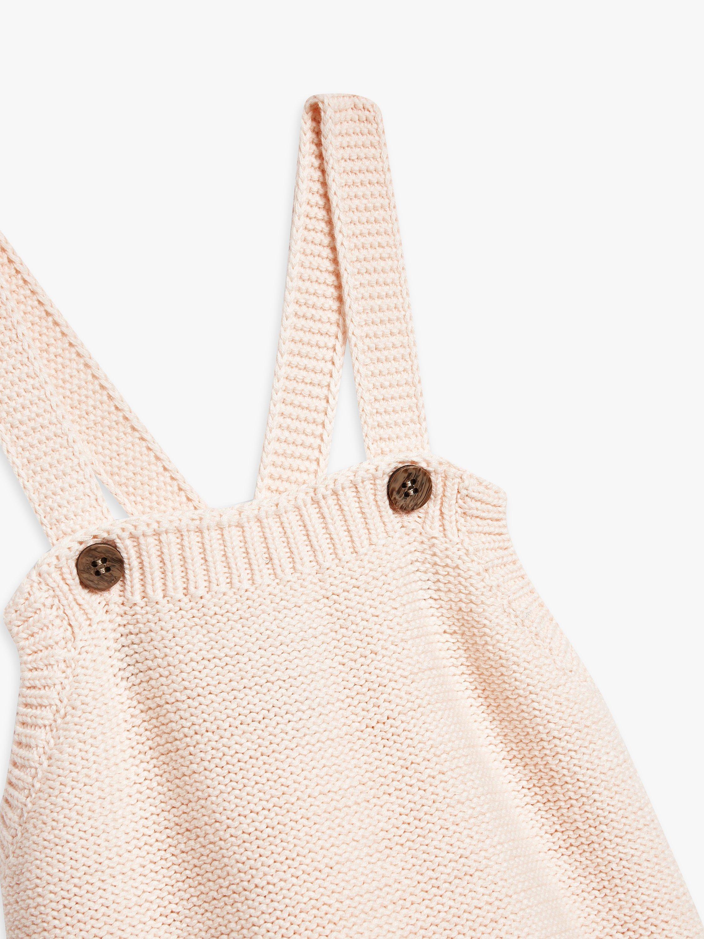 Product image 3 of 5, which shows The Little Tailor Baby Knitted Romper, Pink, 0-3 months