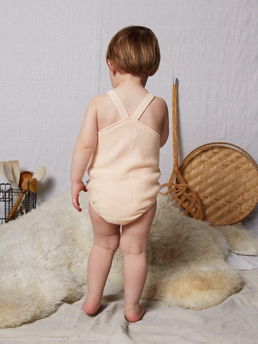 Product image 5 of 5, which shows The Little Tailor Baby Knitted Romper, Pink, 0-3 months