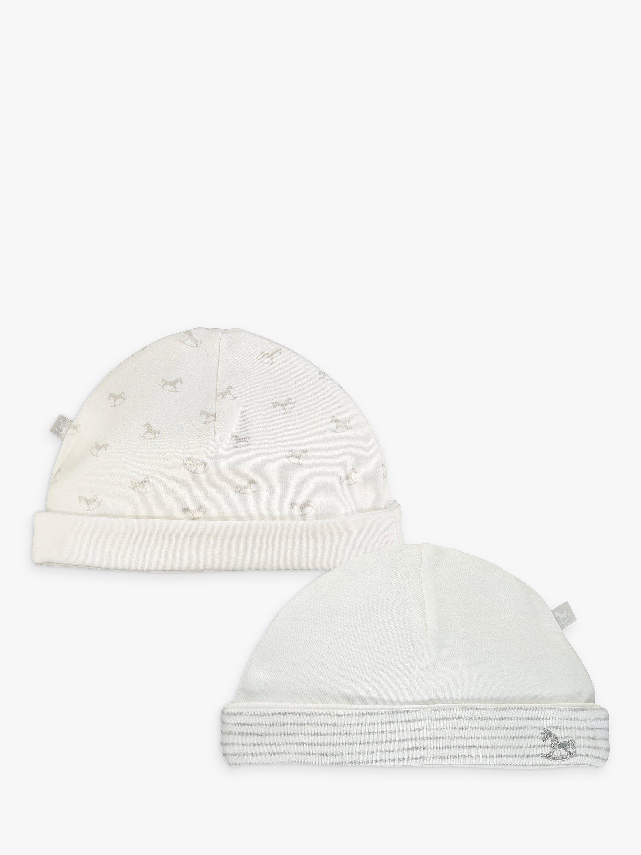 The Little Tailor Baby Cotton Hat Set, Pack of 2, White