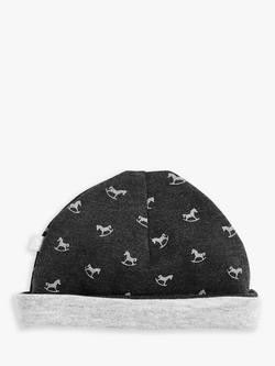 The Little Tailor Baby Cotton Hat & Booties Set, Charcoal - view 2, Charcoal
