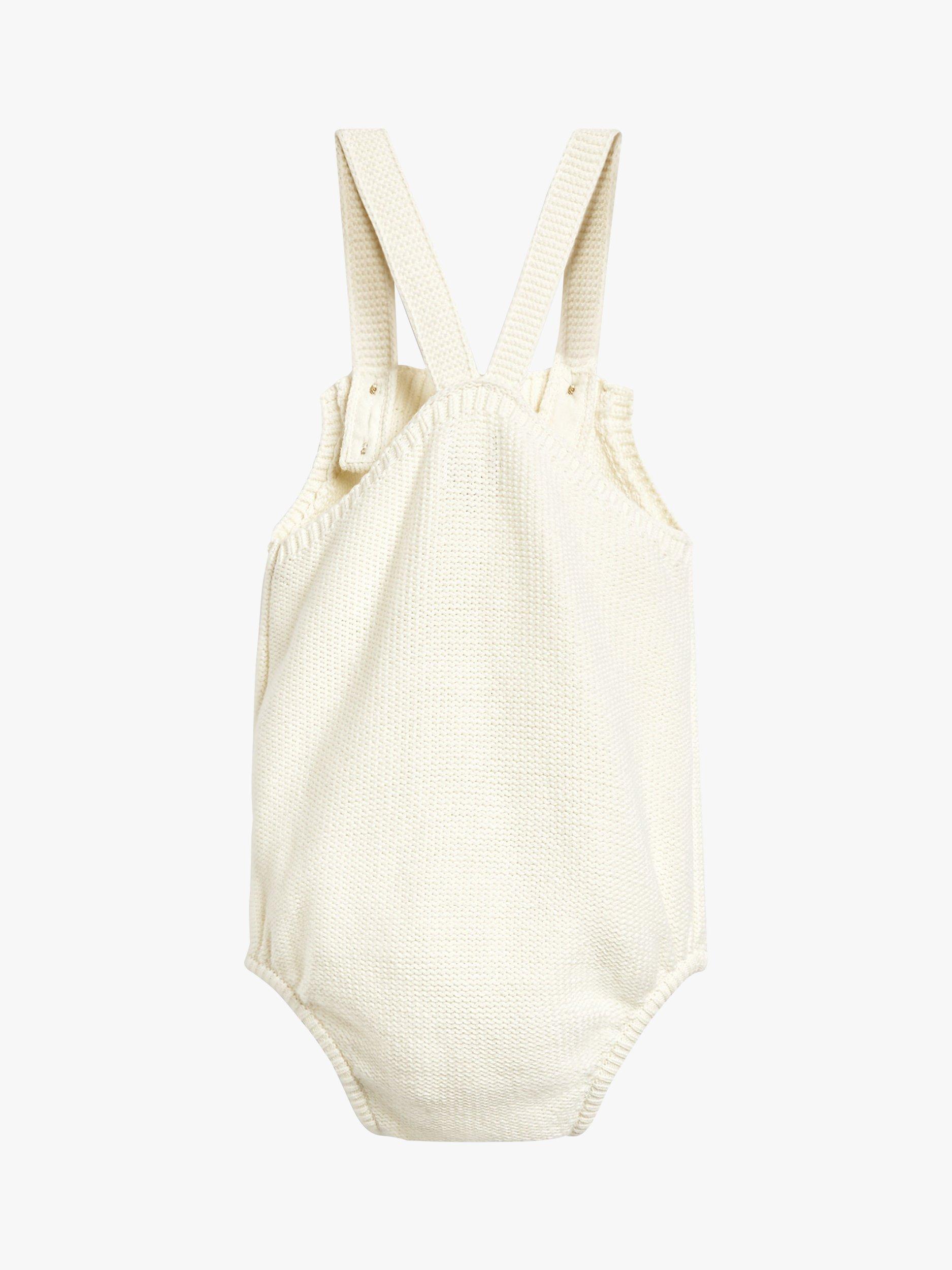 Product image 2 of 3, which shows The Little Tailor Baby Knitted Romper, Cream, 3-6 months