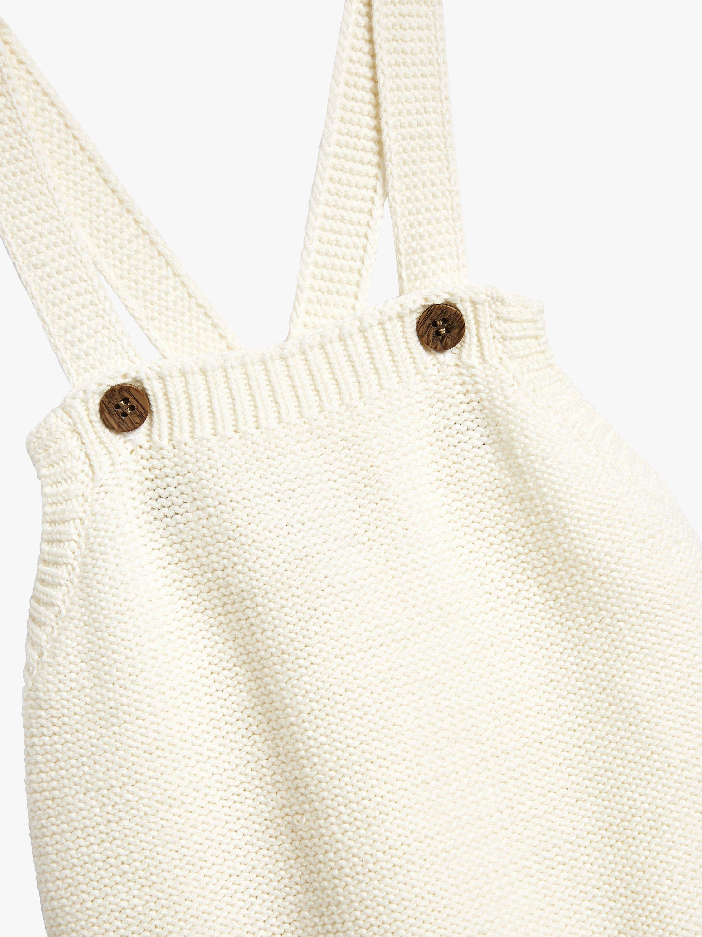 Product image 3 of 3, which shows The Little Tailor Baby Knitted Romper, Cream, 3-6 months
