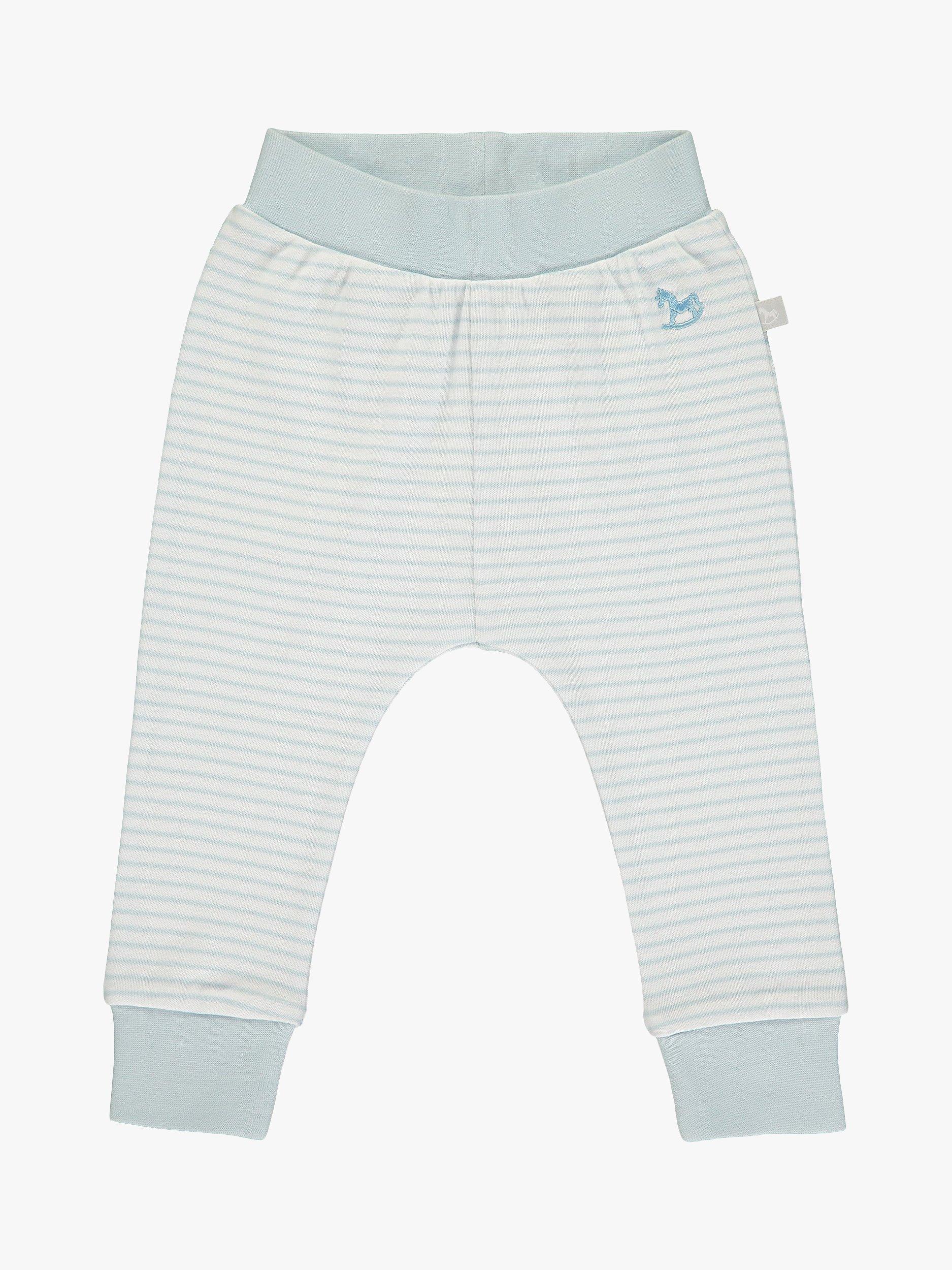 Product image 1 of 4, which shows The Little Tailor Kids' Stripe Print Joggers, Blue, 0-3 months
