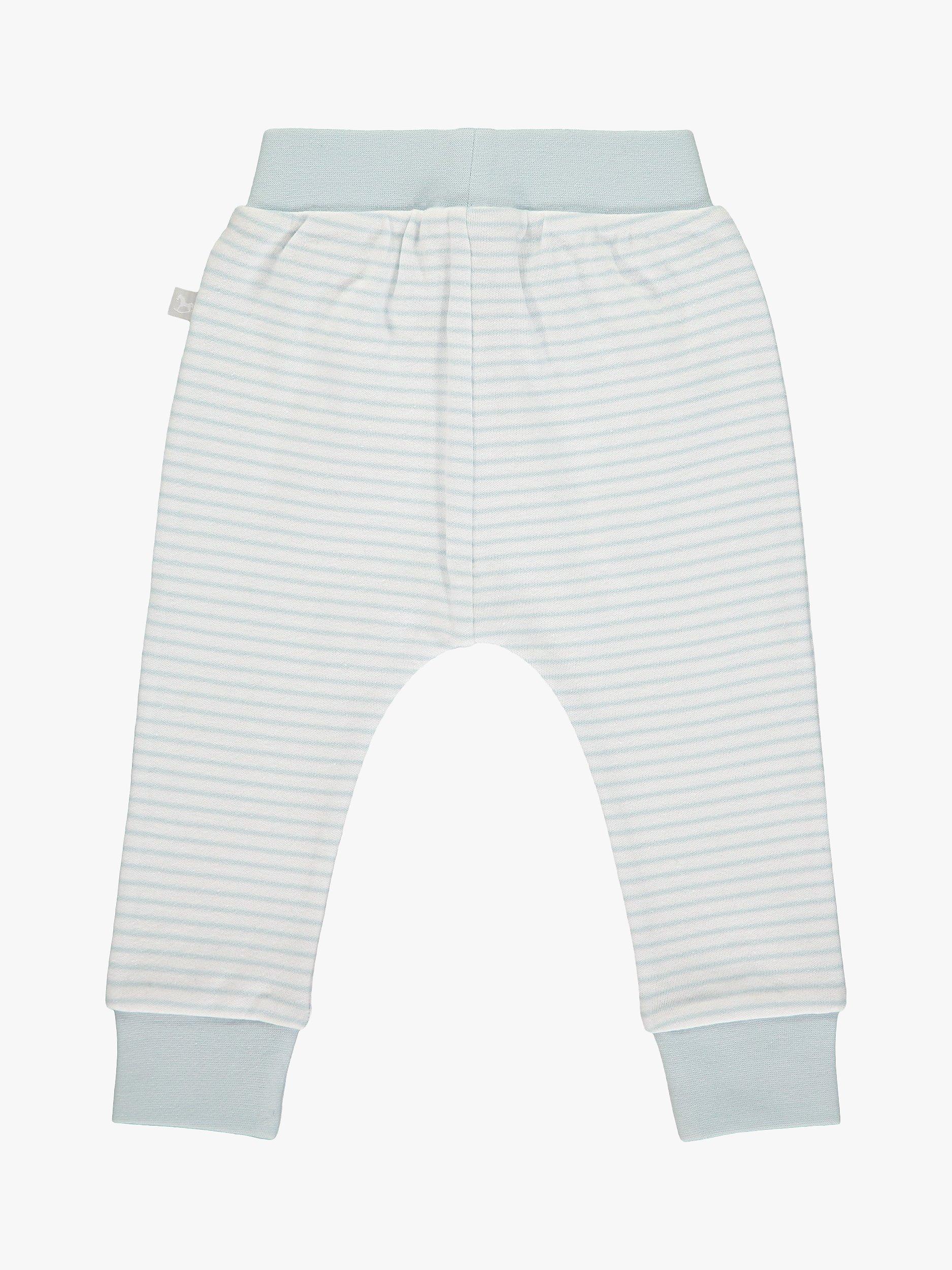 Product image 2 of 4, which shows The Little Tailor Kids' Stripe Print Joggers, Blue, 0-3 months