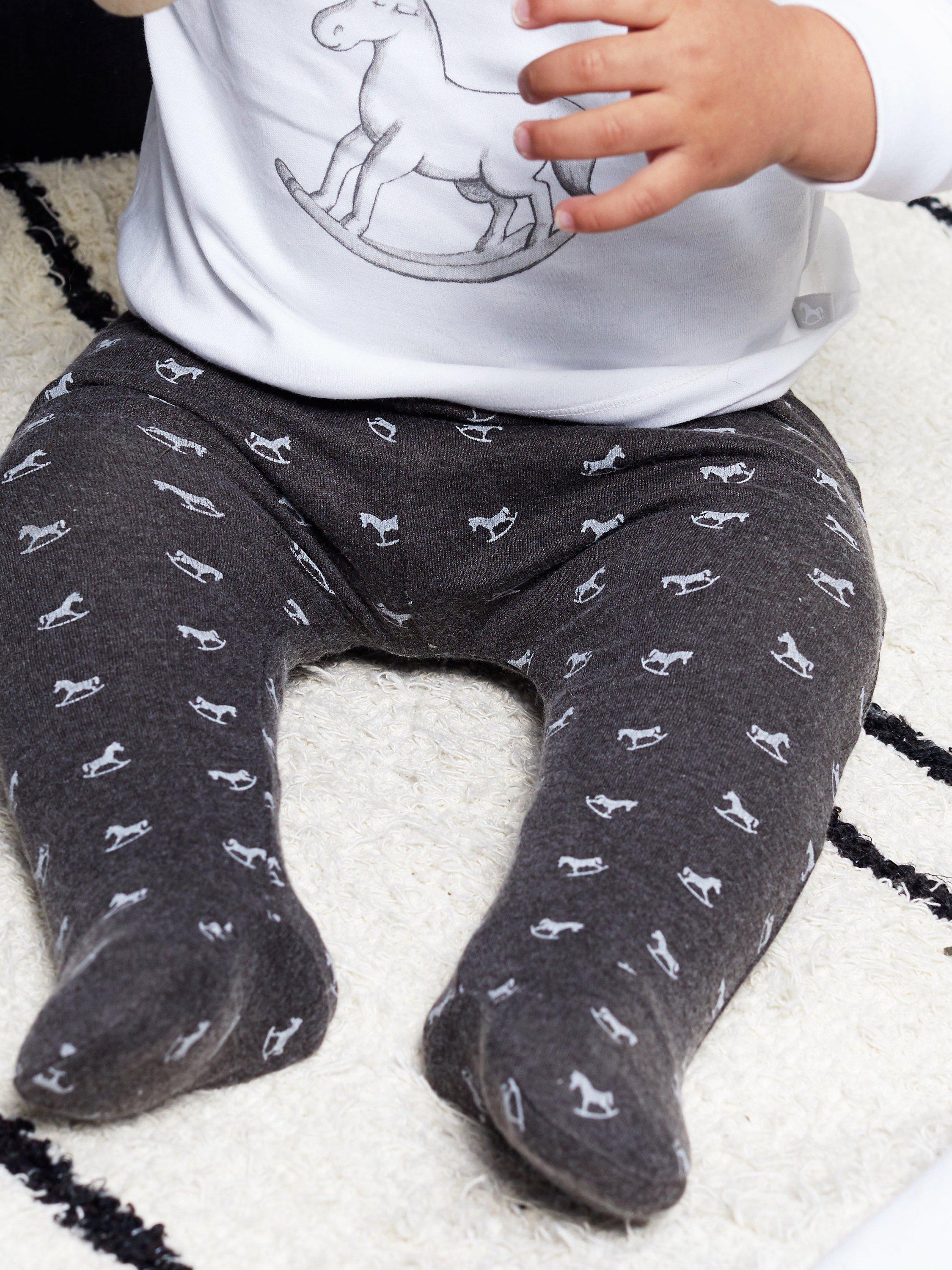 Product image 3 of 3, which shows The Little Tailor Baby Rocking Horse Trousers, Charcoal, 3-6 months