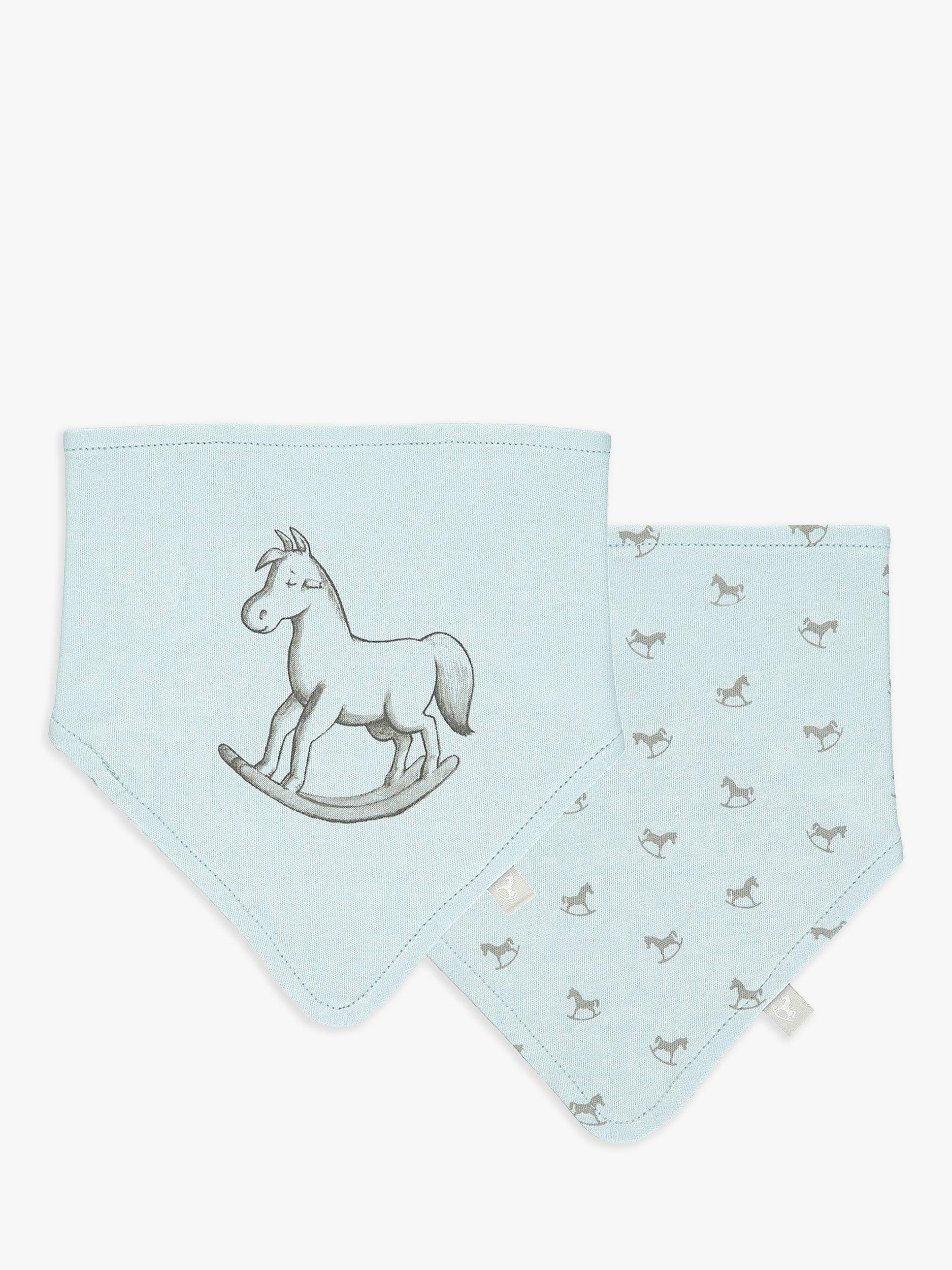 The Little Tailor Baby Rocking Horse Bib, Pack of 2