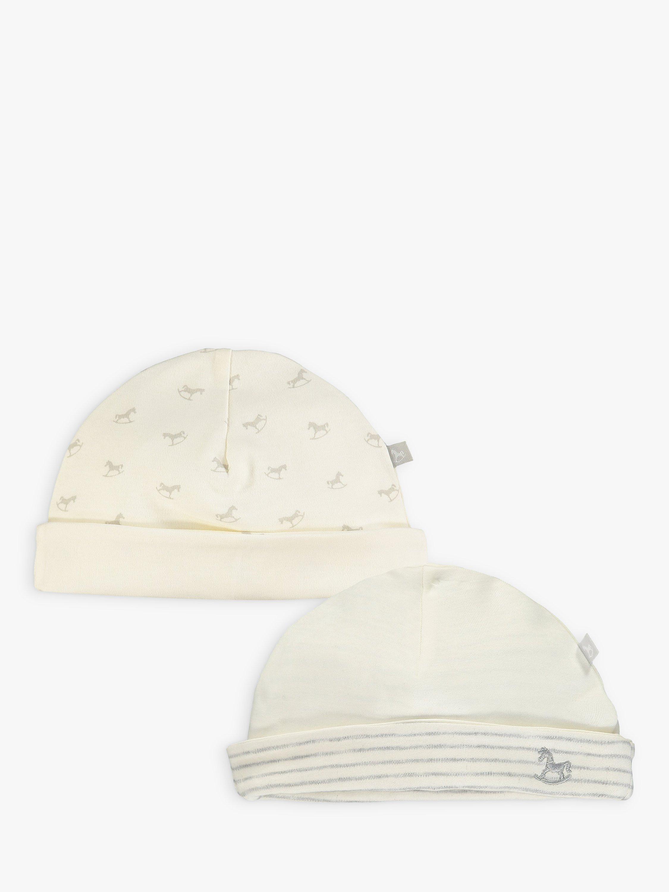 The Little Tailor Baby Cotton Hat Set, Pack of 2, Cream