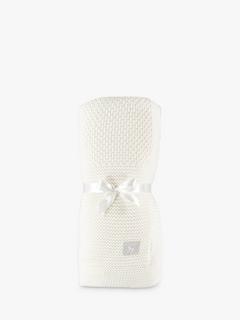 The Little Tailor Plush Knit Blanket, Cream