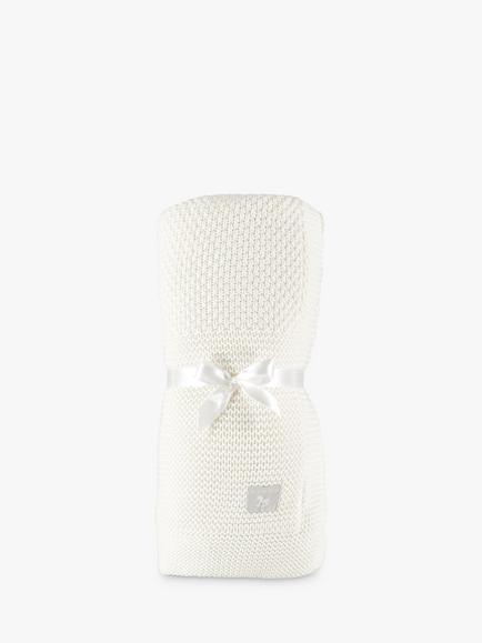 The Little Tailor Plush Knit Blanket, Cream