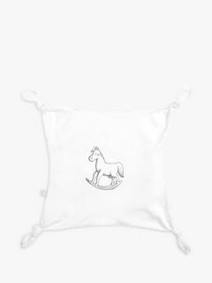 The Little Tailor Rocking Horse Cotton Comforter, White