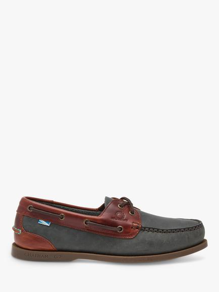 Chatham Bermuda II G2 Leather Boat Shoes, Navy/Seahorse, Navy/Seahorse