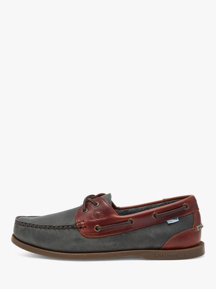 Chatham Bermuda II G2 Leather Boat Shoes, Navy/Seahorse - view 2, Navy/Seahorse