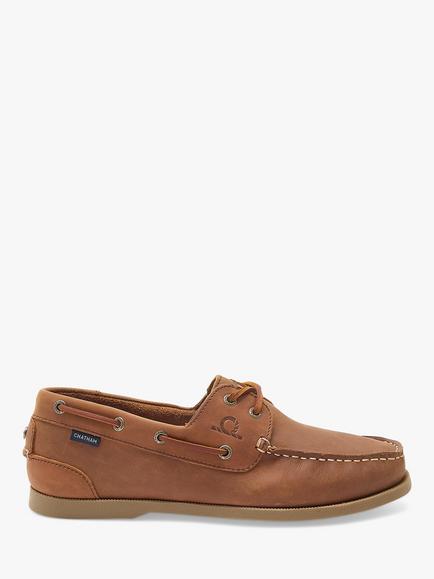 Chatham Galley II Leather Boat Shoes, Dark Tan, Dark Tan