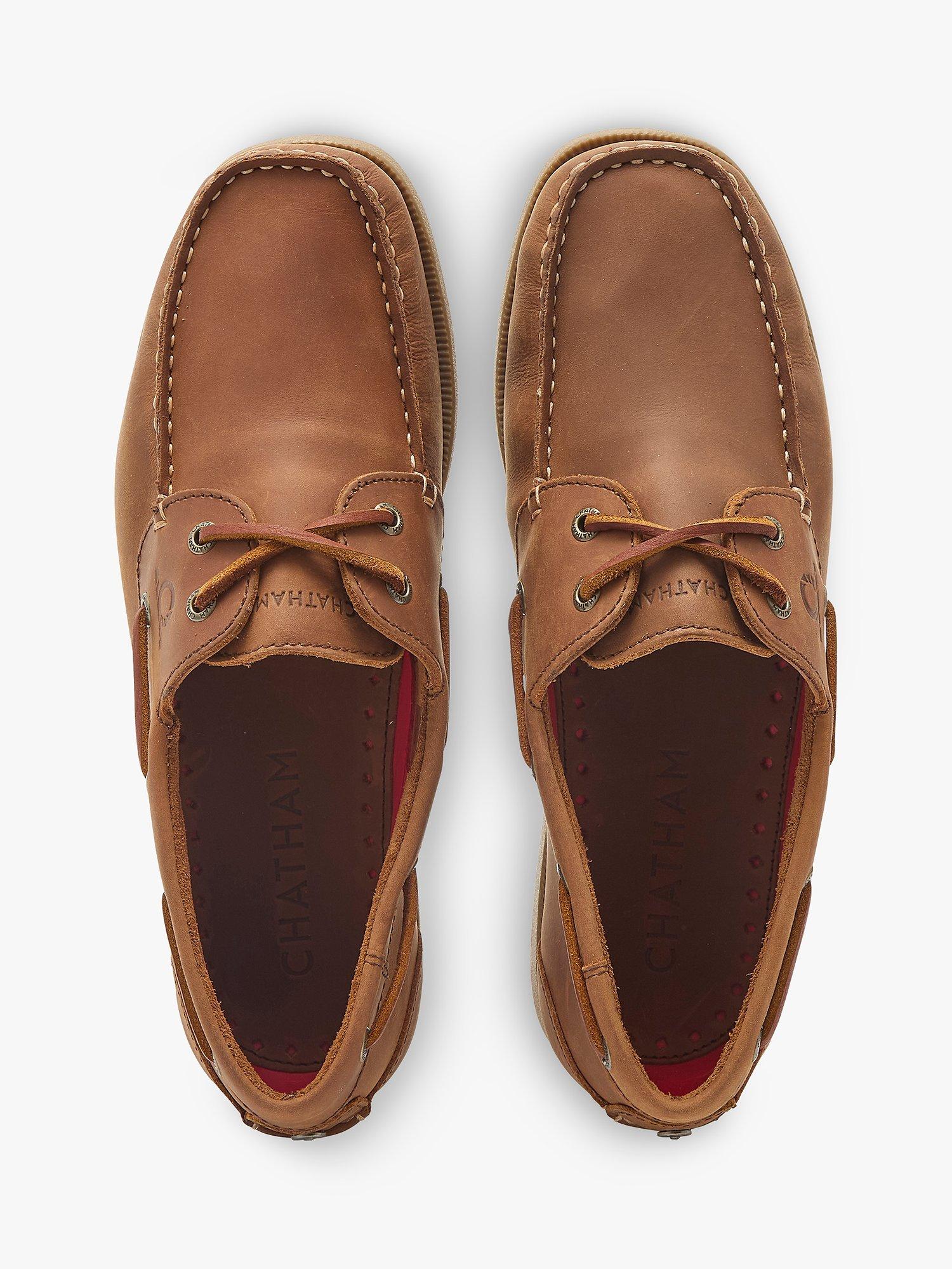 Product image 3 of 4, which shows Chatham Galley II Leather Boat Shoes, Dark Tan, 7