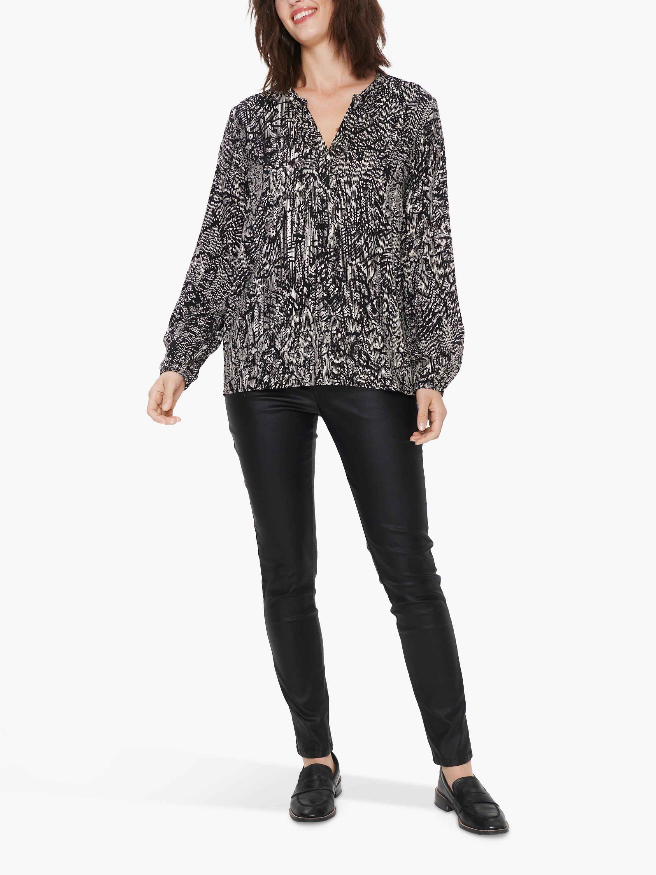 Saint Tropez Eda Floral Stripe Blouse, Black