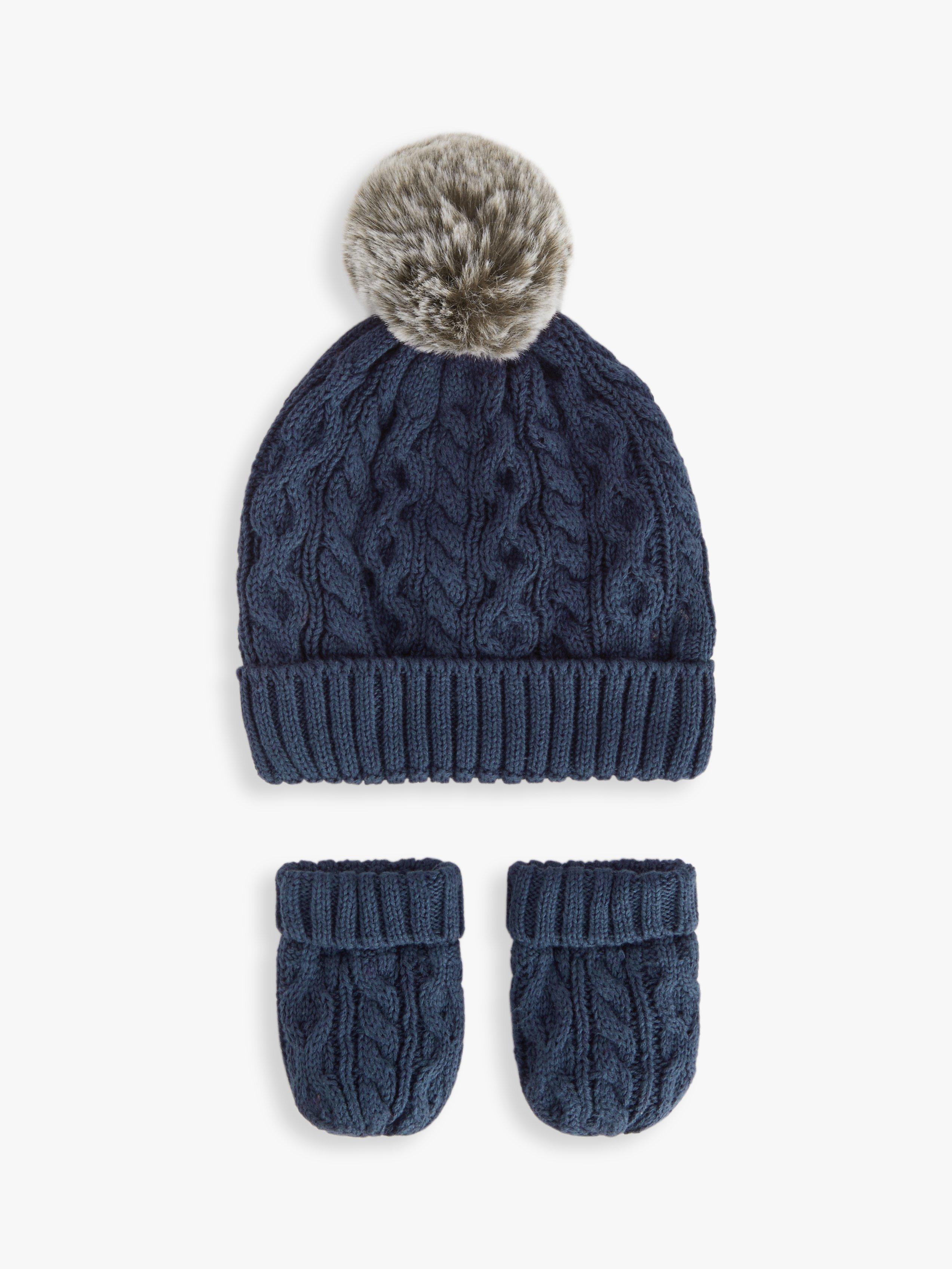 Navy bobble hat baby online