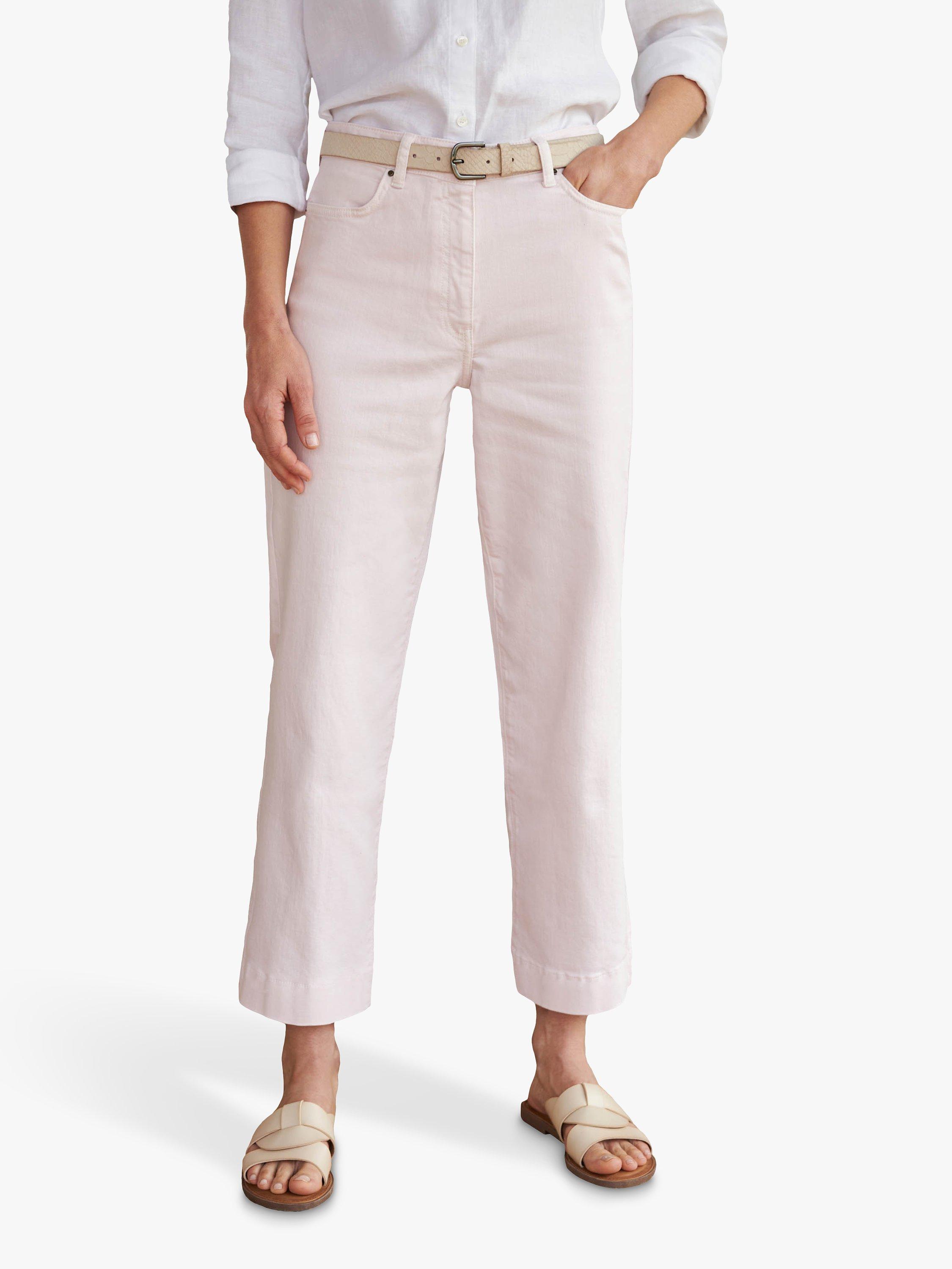 Product image 1 of 3, which shows Pure Collection Capri Trousers, Light Pink, 8