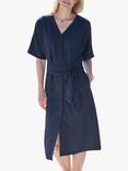 Pure Collection Button Through Linen Dress, French Navy