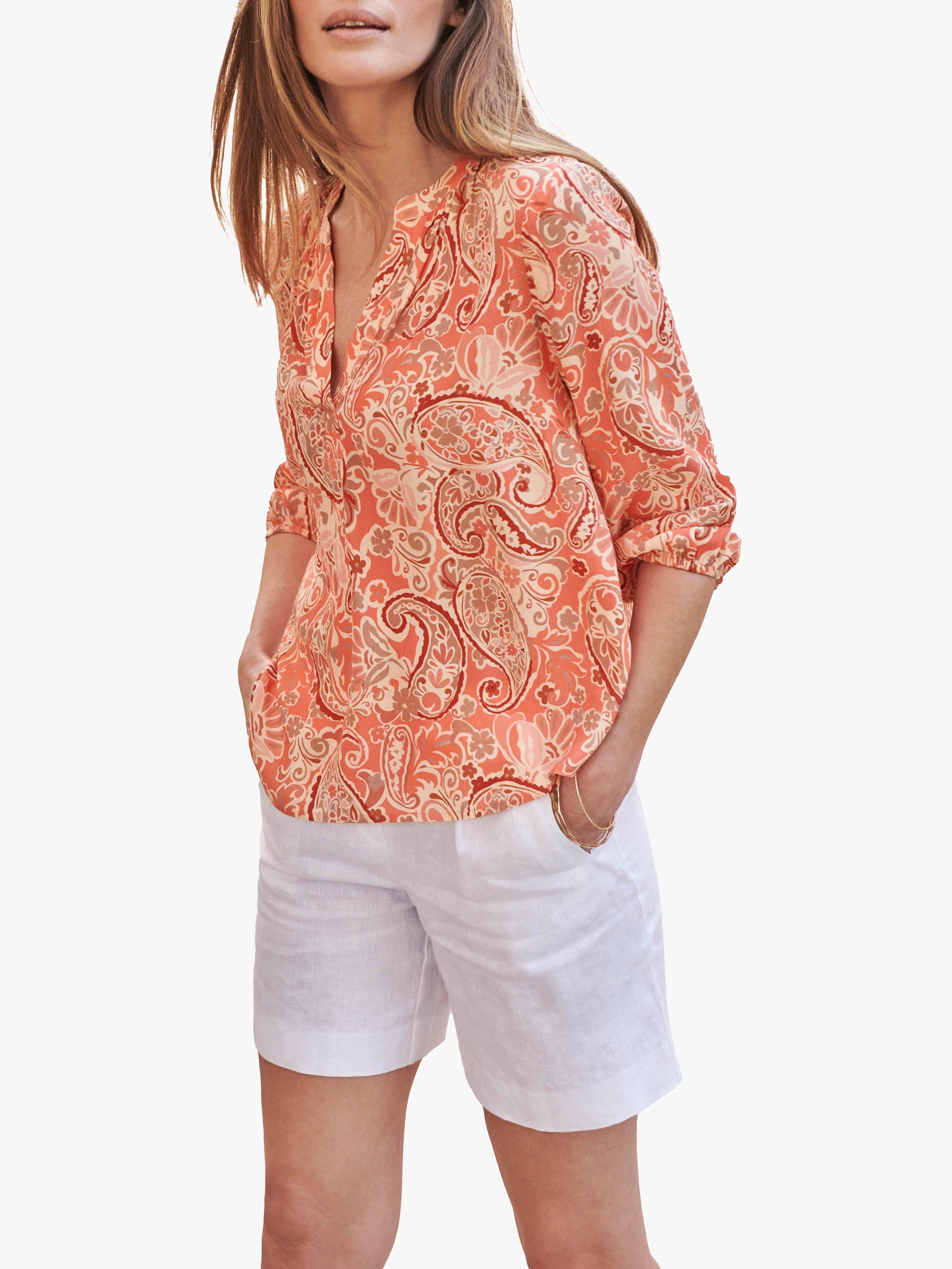 Product image 1 of 3, which shows Pure Collection Kasbah Paisley Print Blouse, Multi, 8