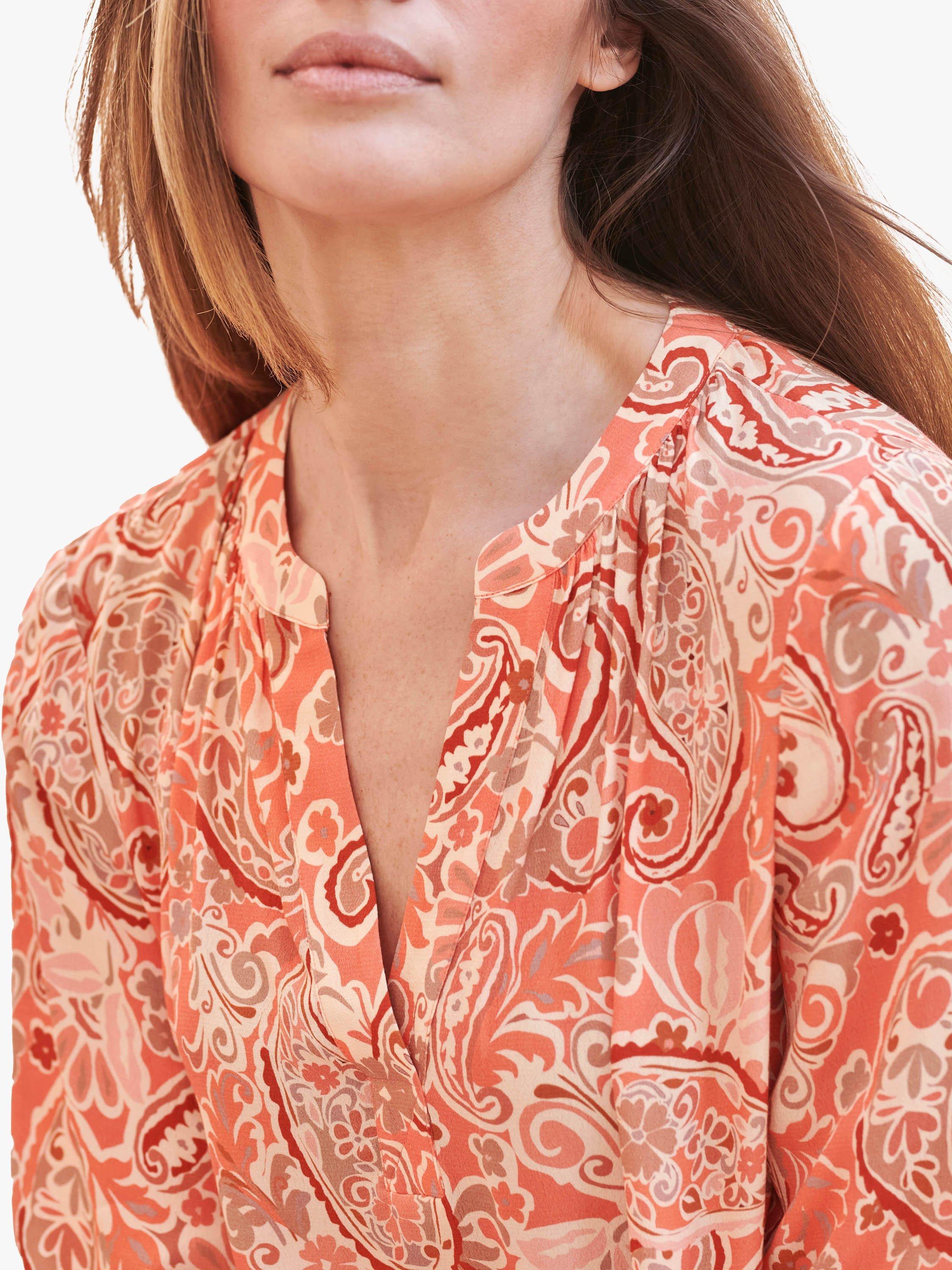 Product image 3 of 3, which shows Pure Collection Kasbah Paisley Print Blouse, Multi, 8