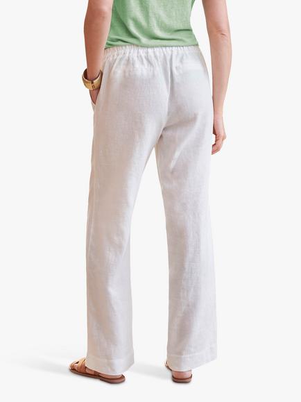 Pure Collection Wide Leg Trousers, Ivory - view 2, Ivory