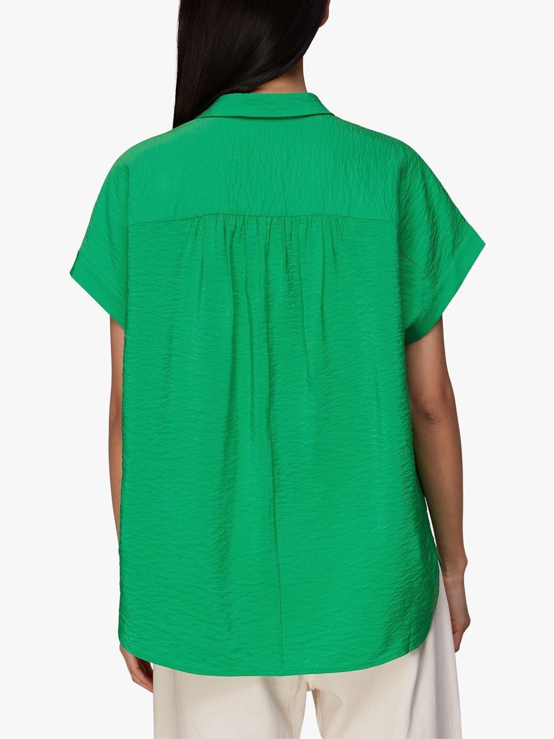 Product image 2 of 6, which shows Whistles Nicola Relaxed Shirt, Green, XS