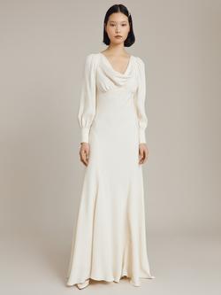 Ghost Anika Cowl Neck Satin Back Crepe Maxi Dress, Cloud Dancer, Cloud Dancer
