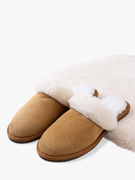 Celtic & Co. Turnback Sheepskin Mule Slippers, Spice