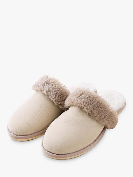 Celtic & Co. Turnback Sheepskin Mule Slippers, Oatmeal