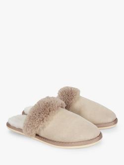 Celtic & Co. Turnback Sheepskin Mule Slippers - view 2, Oatmeal