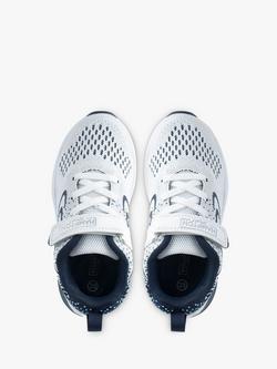 Trotters Hampton Sport Kids' Bolts Riptape Trainers - view 2, White/Navy