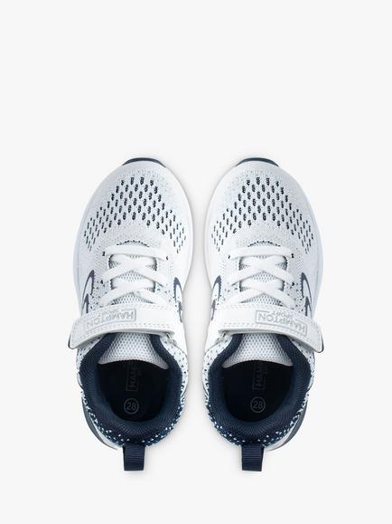 Trotters Hampton Sport Kids' Bolts Riptape Trainers - view 2, White/Navy