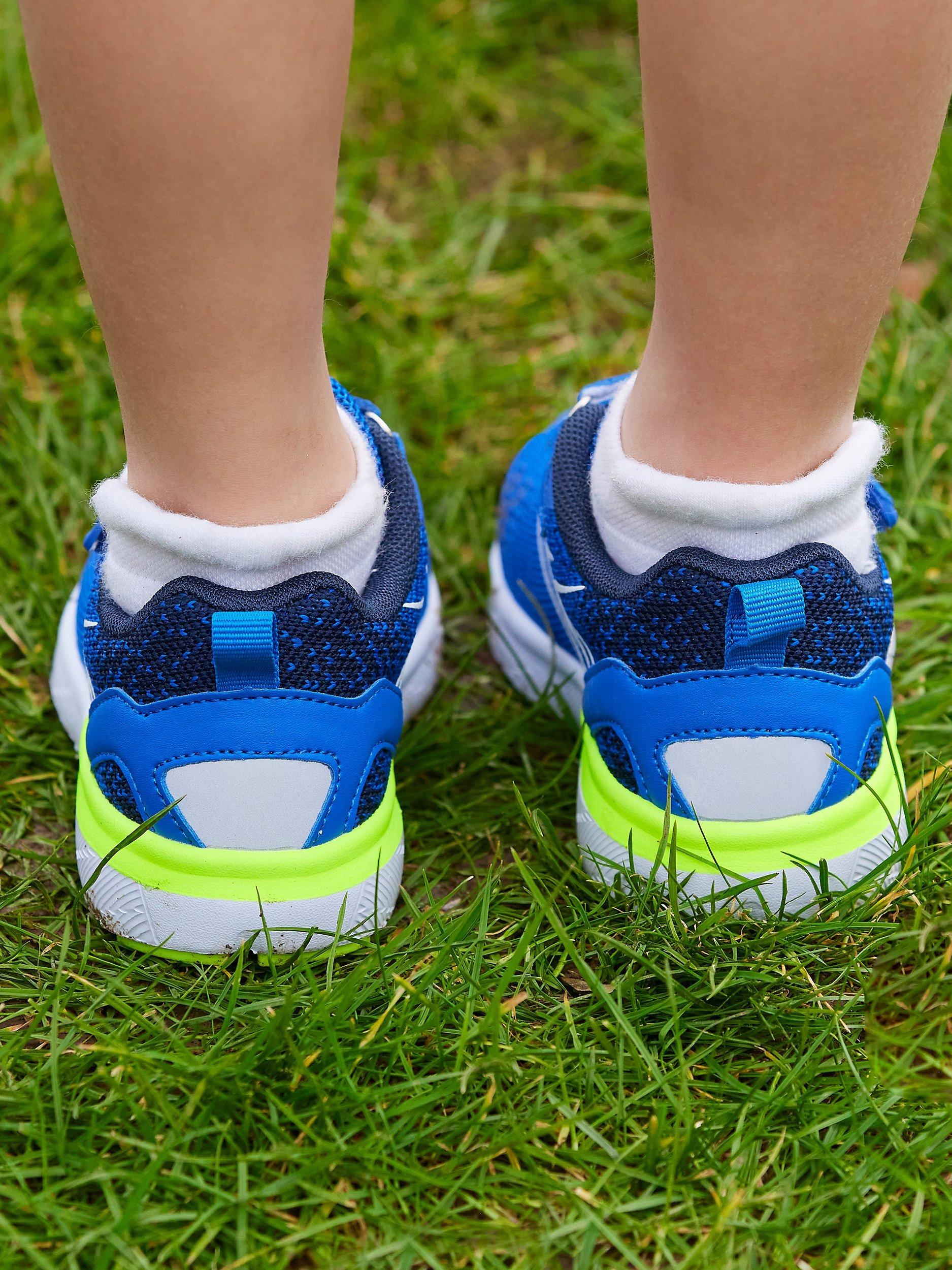 Product image 4 of 6, which shows Trotters Hampton Sport Kids' Bolts Riptape Trainers, Royal Blue, 1