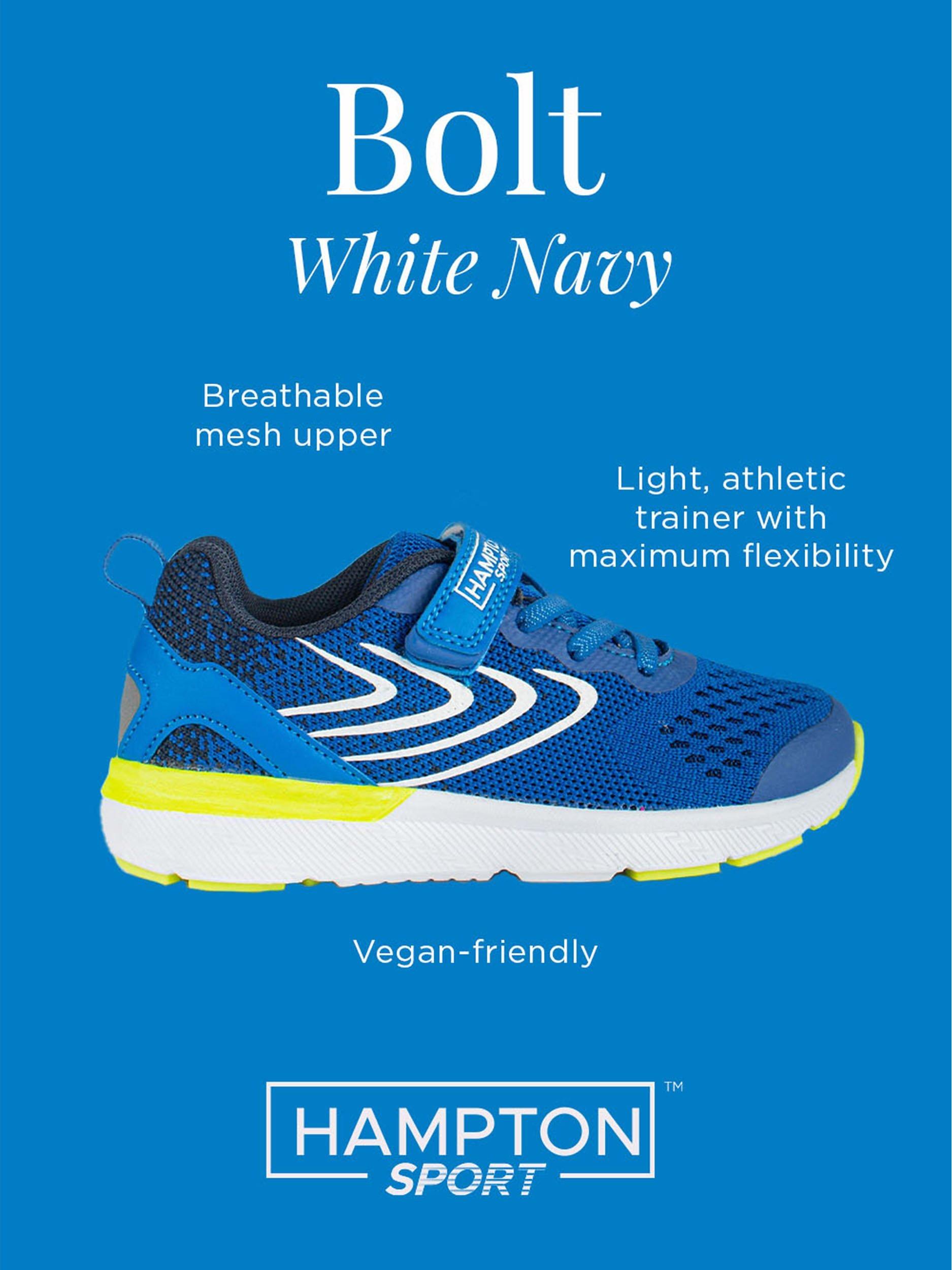 Product image 6 of 6, which shows Trotters Hampton Sport Kids' Bolts Riptape Trainers, Royal Blue, 1