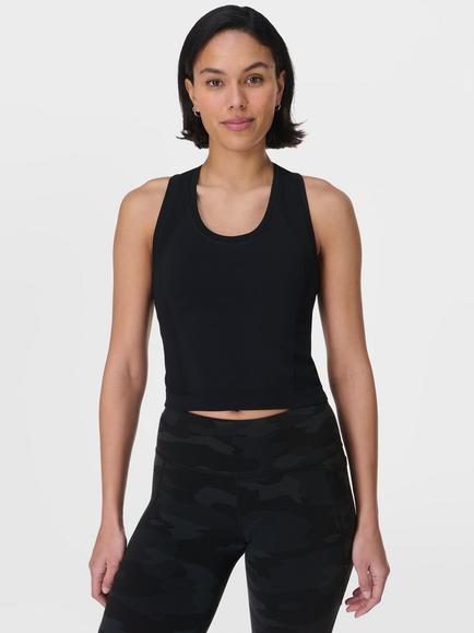 Sweaty Betty Athlete Racerback Cropped Sports Vest, Black